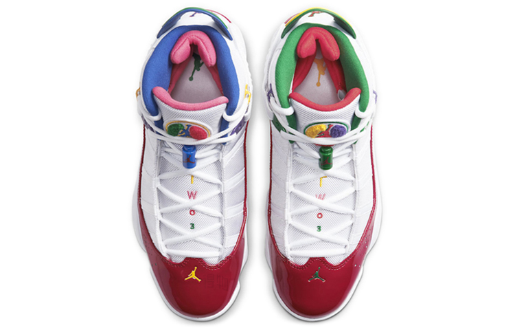 Мужские кроссовки Jordan Air Jordan 6 Rings "Multicolor" (бело-красные) — Белыйкрасный — фото 4