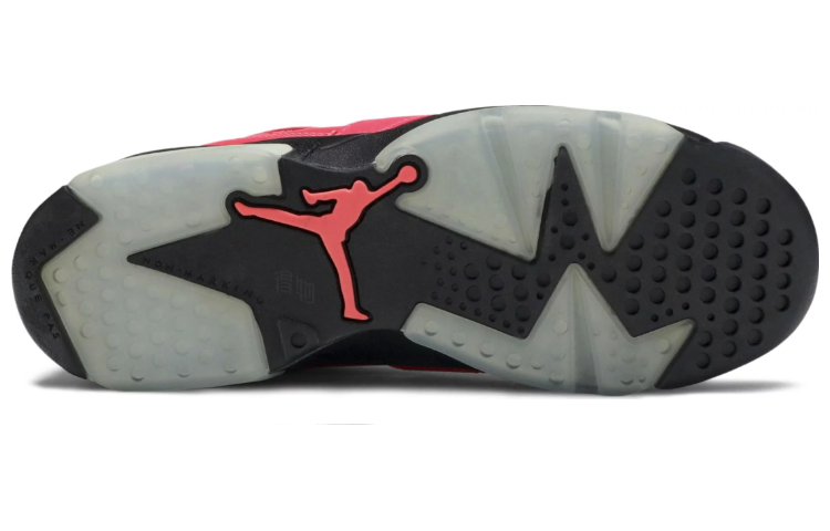 Женские кеды Jordan Air Jordan 6 (красно-черные) — фото 5