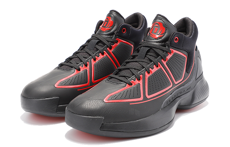 Мужские кроссовки adidas D Rose 10 (черно-красные) — фото 2