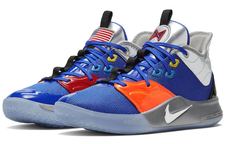Мужские кроссовки Nike PG 3 Nasa EP 3 (синийоранжевый) — фото 3