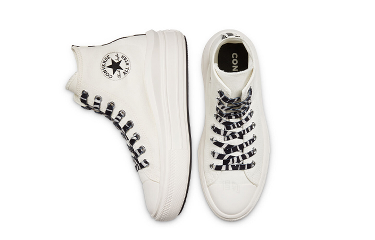 Женские кеды Converse All Star Move Chuck Taylor High Top (бело-черные) — Белый / чёрный — фото 5