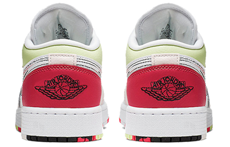 Женские кроссовки Jordan Air Jordan 1 Low (разноцветные) — Красный / белый / чёрный / зелёный / розовый — фото 4