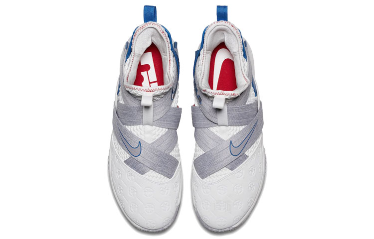 Мужские кроссовки Nike Zoom Soldier 12 (бело-фиолетово-синий) — Белый / фиолетовый / синий — фото 4