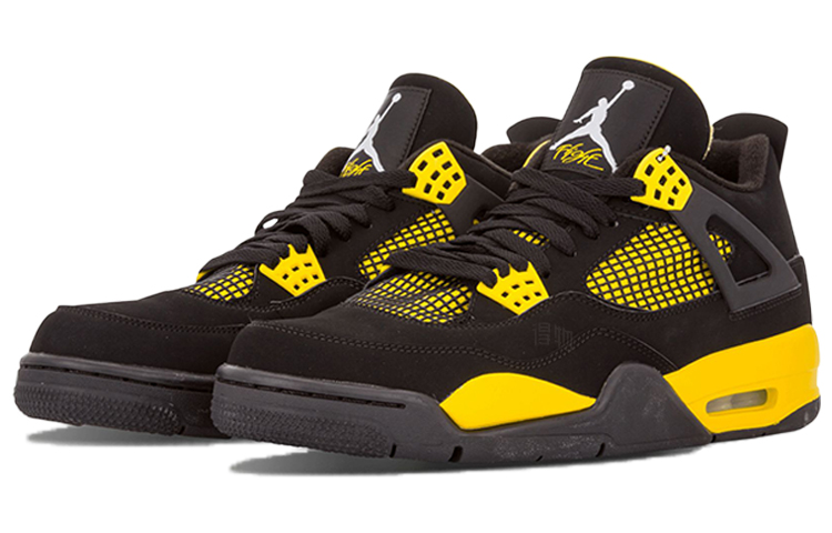 Мужские кроссовки Jordan Air Jordan 4 Retro Thunder (желтые) — фото 3
