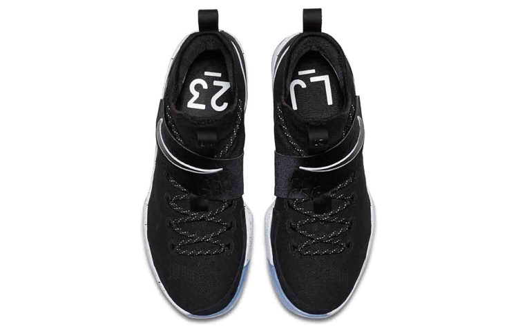 Мужские кроссовки Nike Lebron 14 Black Ice 14 (черный / белый / синий) — Чёрный / белый / синий — фото 2