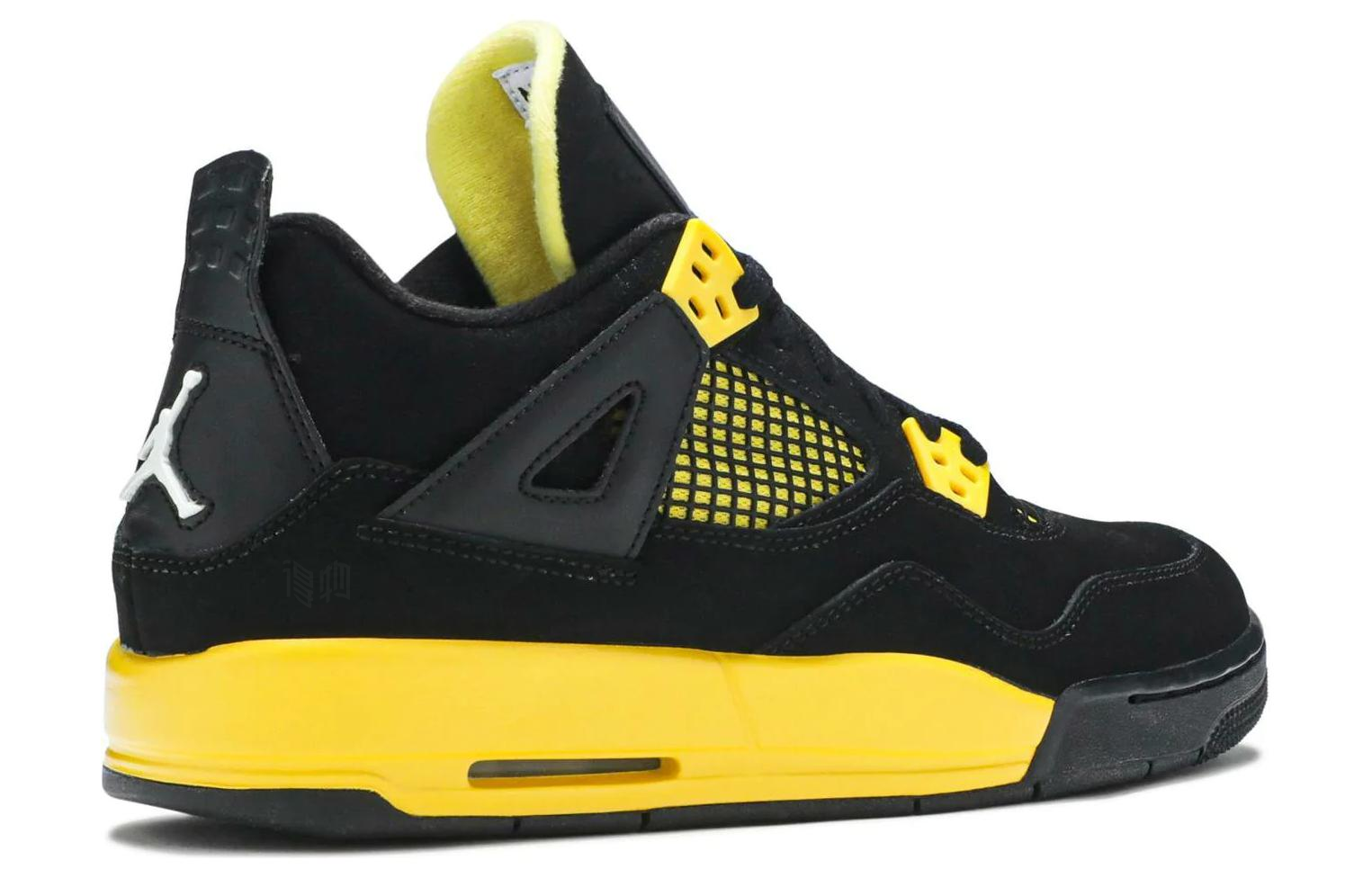 Женские кроссовки Jordan Air Jordan 4 (черно-желтые) — Чёрный / жёлтый — фото 4
