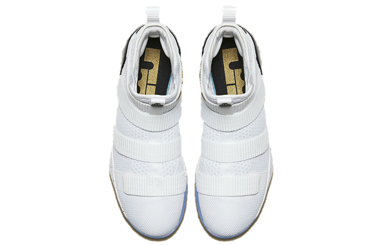 Мужские кроссовки Nike Zoom Soldier 11 LeBron Court General (бело-черные) — Белый / чёрный — фото 4