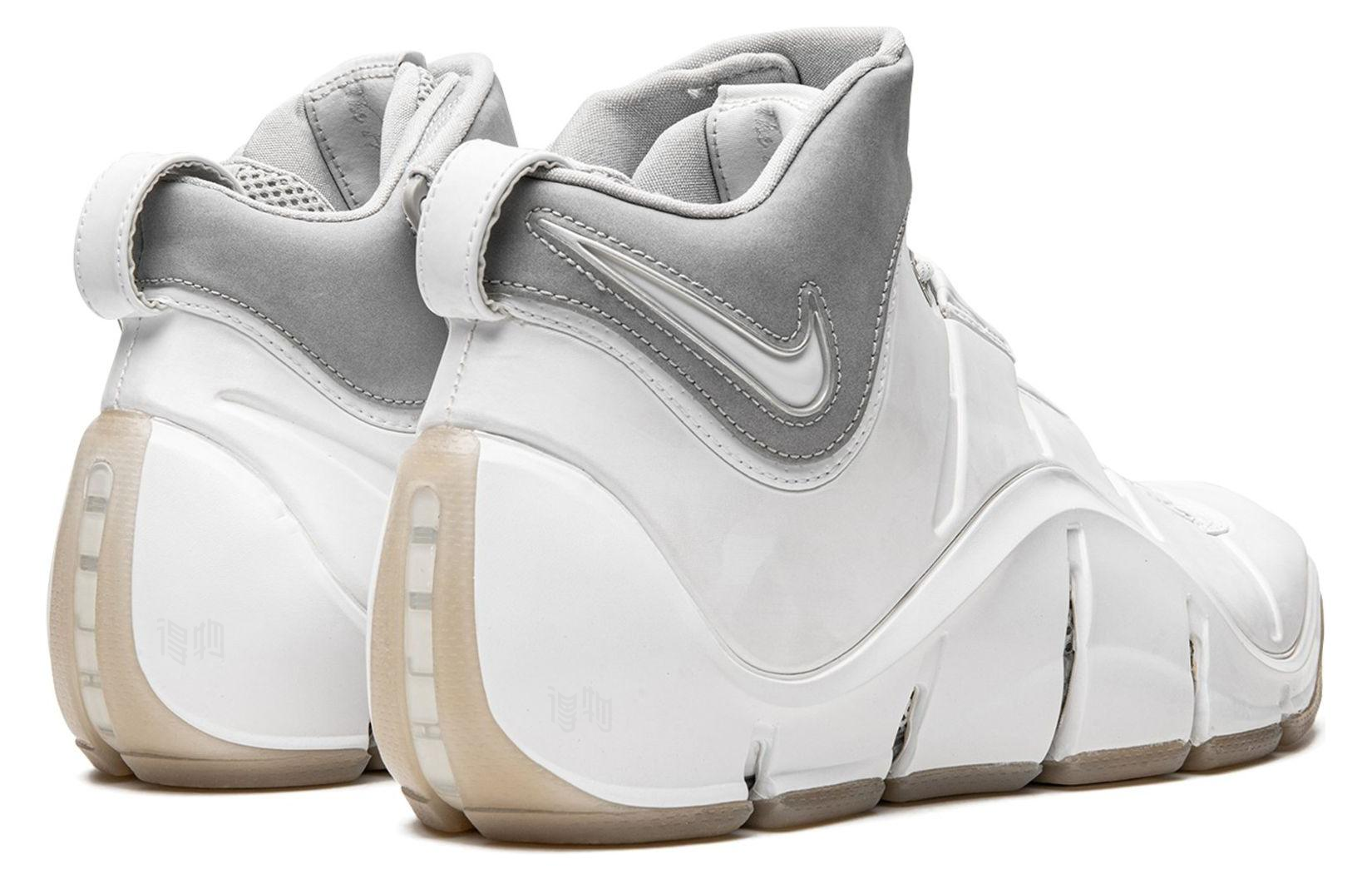 Мужские кроссовки Nike Lebron 4 White Chrome (бело-серые) — Белый / серый — фото 4