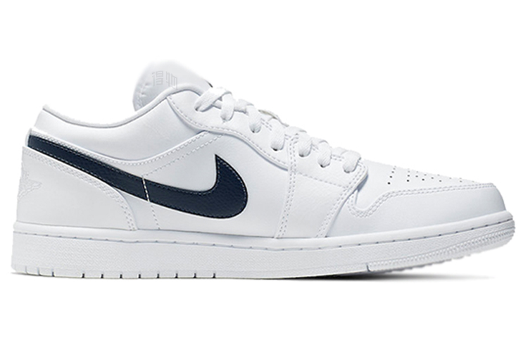 Кроссовки Jordan Air Jordan 1 Low Obsidian (сине-белые) — Белыйчёрный — фото 2