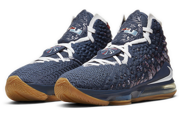 Кроссовки Nike Lebron 17 College Navy 17 (темно-синие) — Тёмно-синий — фото 3
