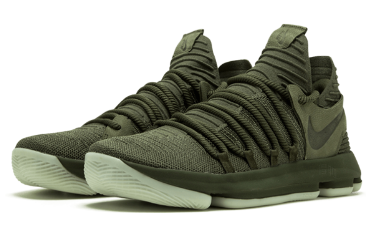 Мужские кроссовки Nike KD 10 Olive (оливковые) — фото 3