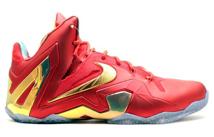 Мужские кроссовки Nike Lebron 11 Elite SE Championship (красно-золотой) — 大学红/金属黄金 — фото 2