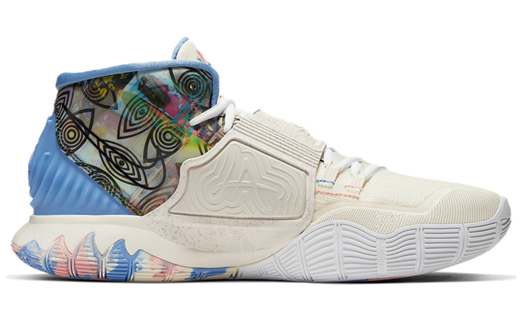 Мужские кроссовки Nike Kyrie 6 Pre-Heat "LA" (бело-синие) — фото 2