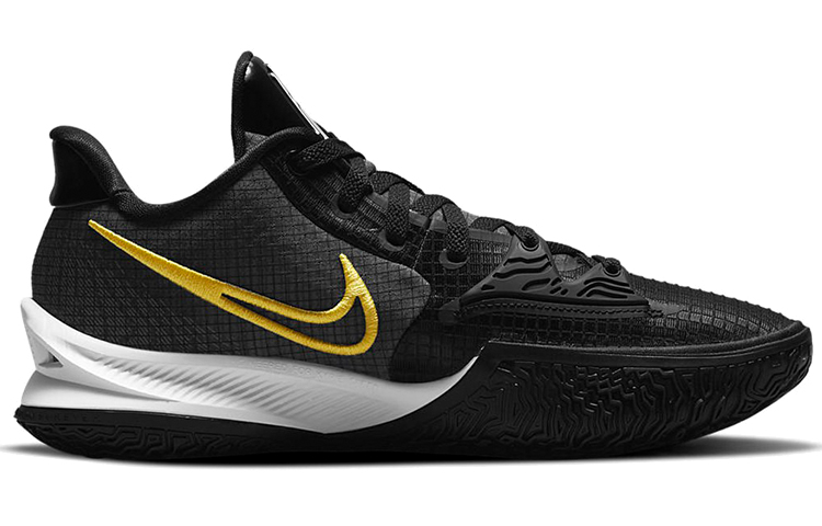 Мужские кроссовки Nike Kyrie Low 4 (черно-золотые) — фото 2