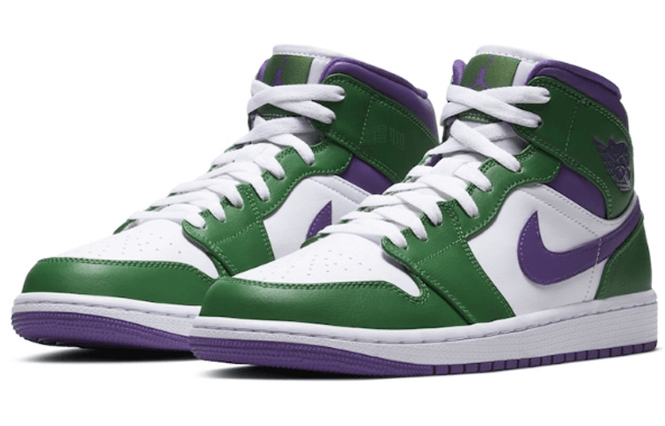 Мужские кроссовки Jordan Air Jordan 1 Mid “incredible hulk” (бело-зеленые) — фото 3