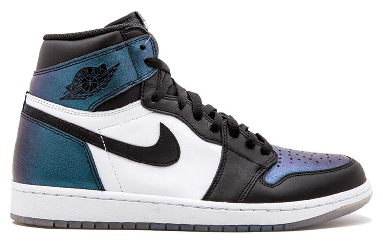 Мужские кроссовки Jordan Air Jordan 1 Retro All Star 2017 Chameleon (сине-зеленые) — Чёрный / белый — фото 2