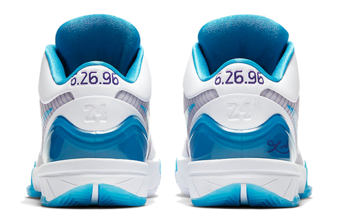 Мужские кроссовки Nike Zoom Kobe 4 Protro (бело-голубые) — 白色/湖蓝色/紫色 — фото 5