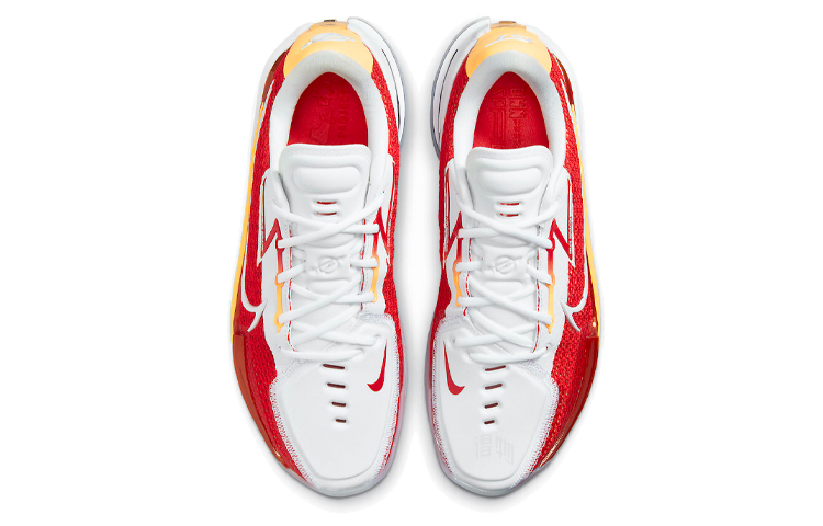 Кроссовки Nike Air Zoom G.T. Cut 1 EP (бело-красные) — Белый / красный / жёлтый / серебристый — фото 4