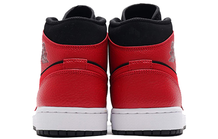 Мужские кроссовки Jordan Air Jordan 1 Mid OG (черно-красные) — Чёрный／красный — фото 4