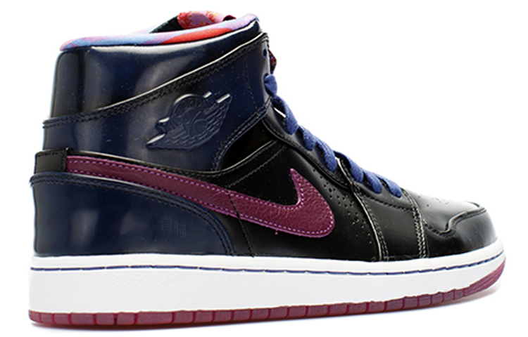 Мужские кроссовки Jordan Air Jordan 1 Retro Year of the Horse (черно-пурпурные) — 皇家蓝色/红紫色 /黑/白 — фото 3