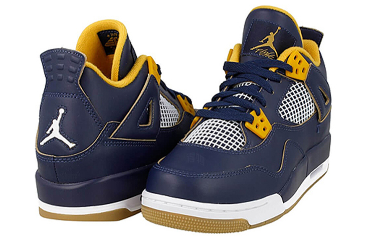 Мужские кроссовки Jordan Air Jordan 4 retro dunk from above (темно-синие) — фото 5