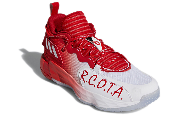 Мужские кроссовки adidas D lillard 7 Extply GCA (красно-белые) — фото 3