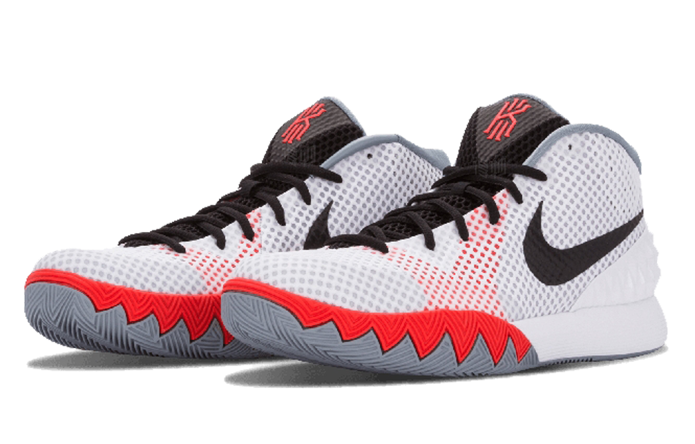 Мужские кроссовки Nike Kyrie 1 Infrared (красные) — 白/黑/鸽子灰/射线红 — фото 2