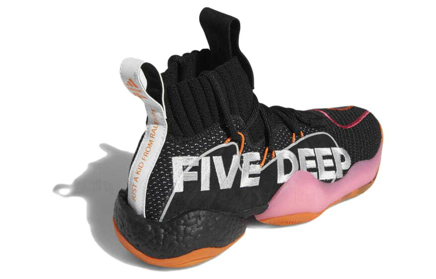 Мужские кроссовки adidas originals Crazy BYW X Wall Way (черный / оранжевый / розовый) — Чёрный / оранжевый / розовый — фото 4