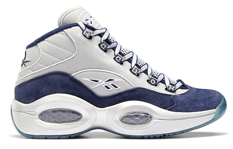 Мужские кроссовки Reebok Question Mid Georgetown (серый / белый / синий) — фото 2