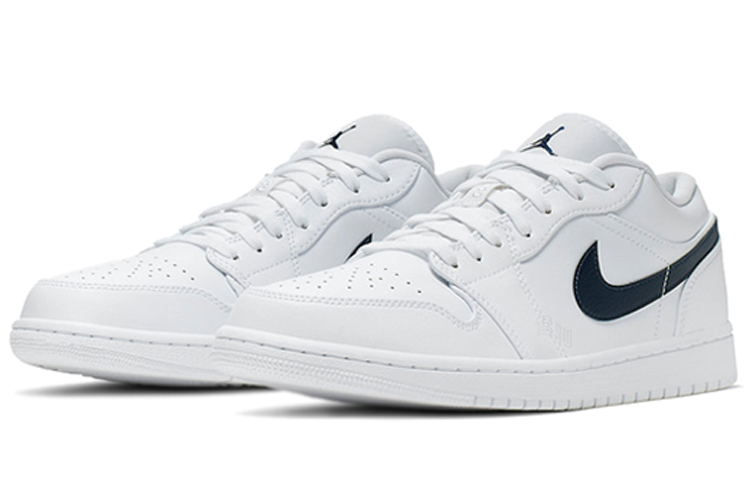 Кроссовки Jordan Air Jordan 1 Low Obsidian (сине-белые) — Белыйчёрный — фото 3