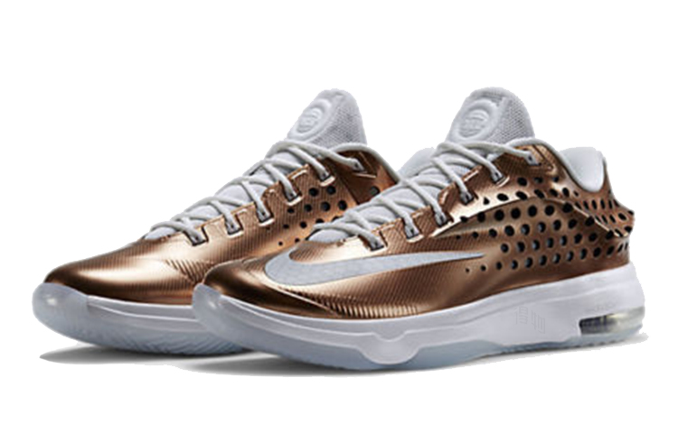 Мужские кроссовки Nike KD 7 Elite EYBL 7 og (бело-золотые) — Белый / золотой — фото 2