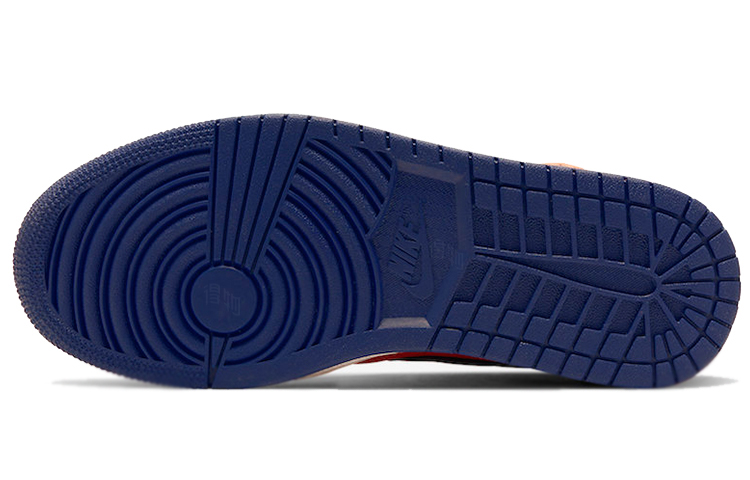 Женские кроссовки Jordan Air Jordan 1 Mid (оранжево-синий) — Оранжевыйсиний — фото 5