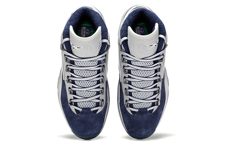Мужские кроссовки Reebok Question Mid Georgetown (серый / белый / синий) — фото 4