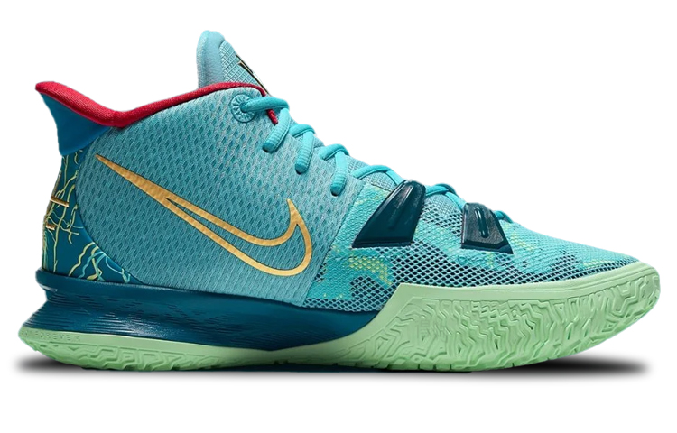 Кроссовки Nike Kyrie 7 (сине-зелено-красный) — Синий / зелёный / красный — фото 2