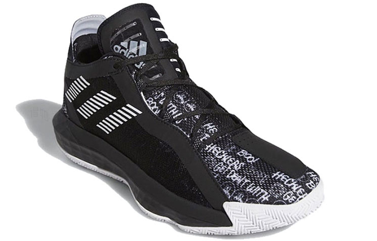 Мужские кроссовки adidas D lillard 6 Hecklers Get Dealt With (черно-белые) — фото 2