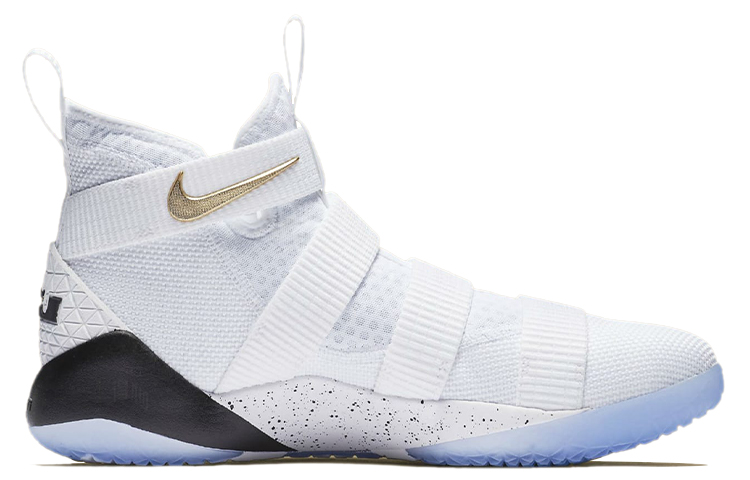 Мужские кроссовки Nike Zoom Soldier 11 LeBron Court General (бело-черные) — Белый / чёрный — фото 2