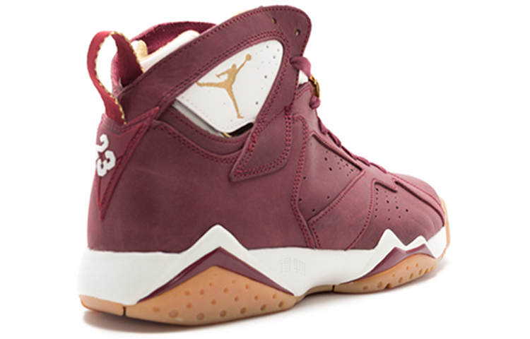 Мужские кроссовки Jordan Air Jordan 7 Retro Championship Pack "Cigar" 2015 (красные) — 团队红/金属金/帆布/生胶/浅棕 — фото 3