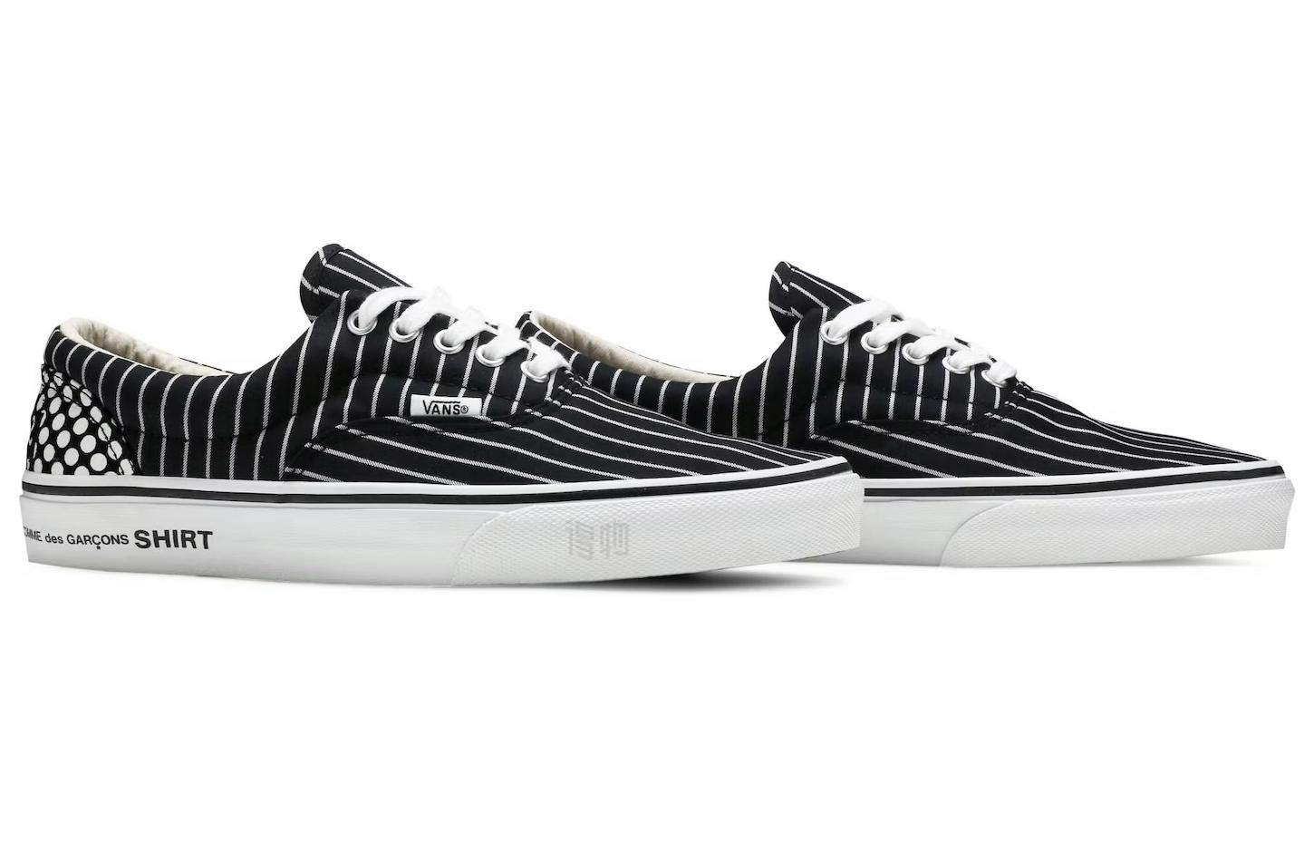 Кеды Supreme x CDG x Vans Era Pinstripe (черно-белые) — Чёрный / белый — фото 3