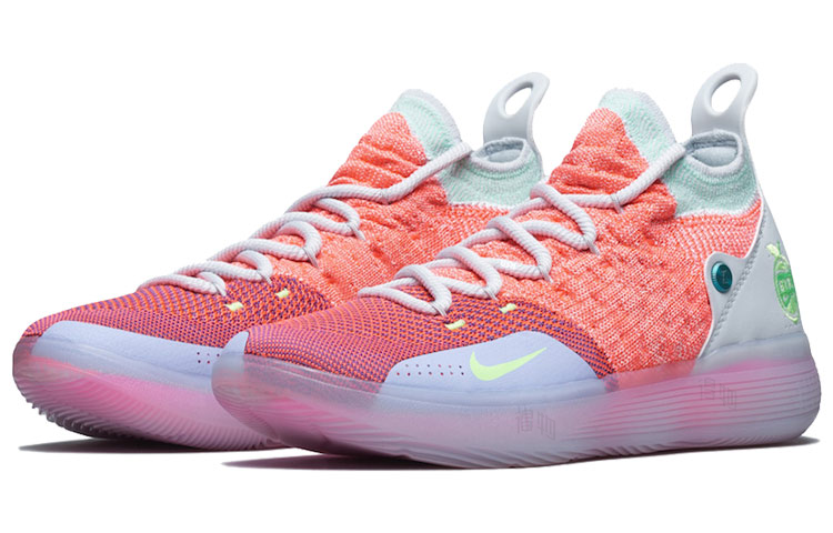 Мужские кроссовки Nike KD 11 EYBL Peach Jam OG (розовый / синий) — фото 3
