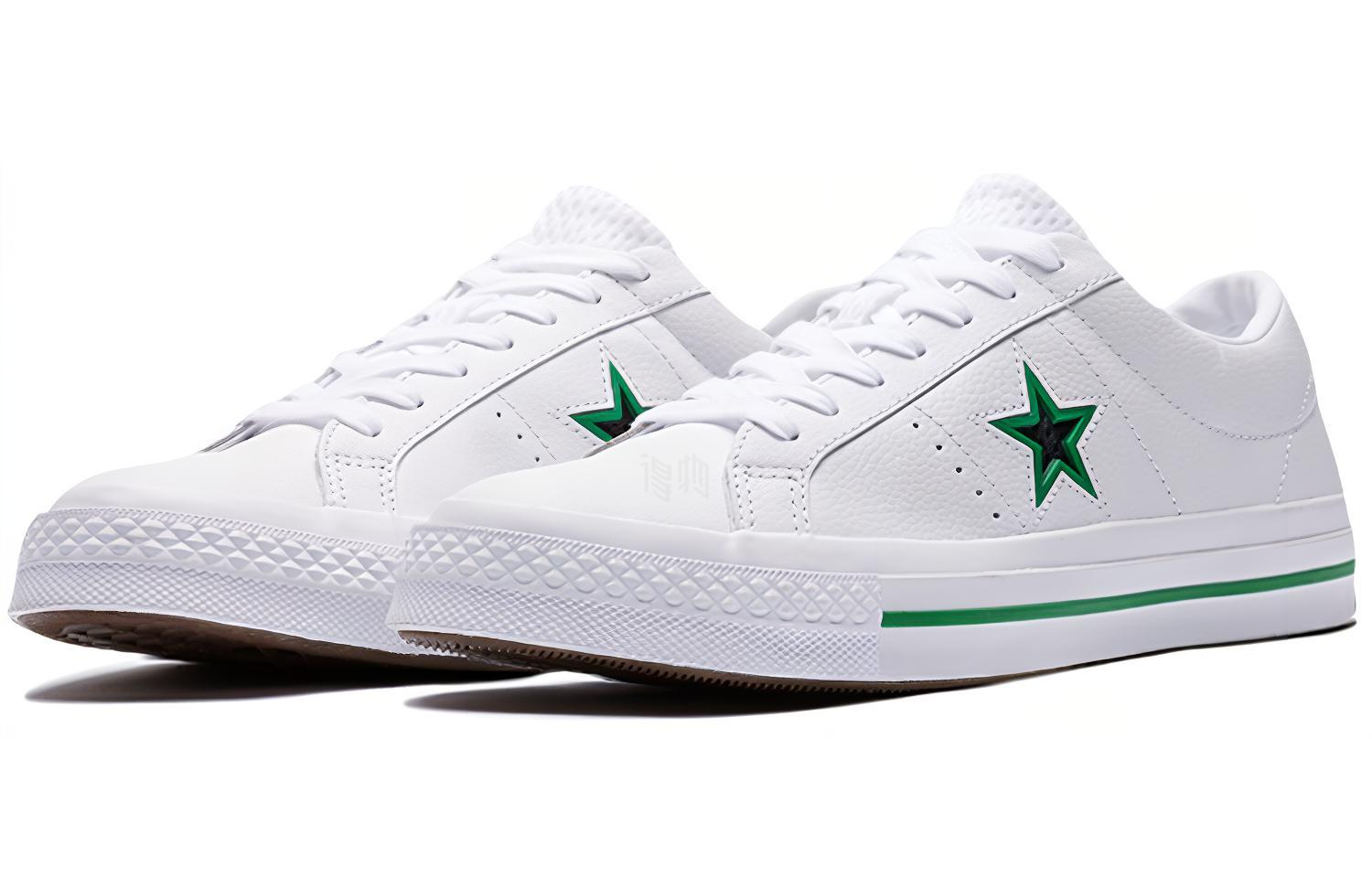 Кеды Converse One Star (бело-зелено-черные) — фото 2