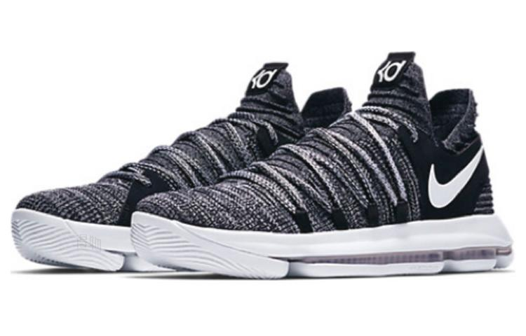 Мужские кроссовки Nike KD 10 (черный / белый) — Чёрный / белый — фото 3