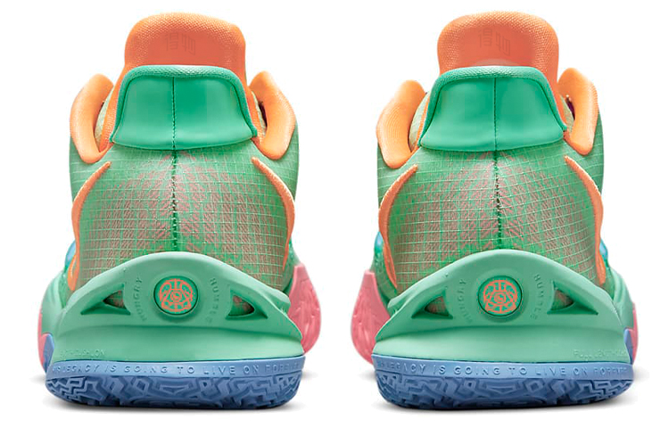Мужские кроссовки Nike Kyrie Low 4 Keep Sue Fresh (зелено-оранжево-розово-синие) — Зелёный / оранжевый / розовый / синий — фото 5