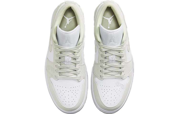 Женские кроссовки Jordan Air Jordan 1 Low (белый) — Белыйзелёный — фото 4