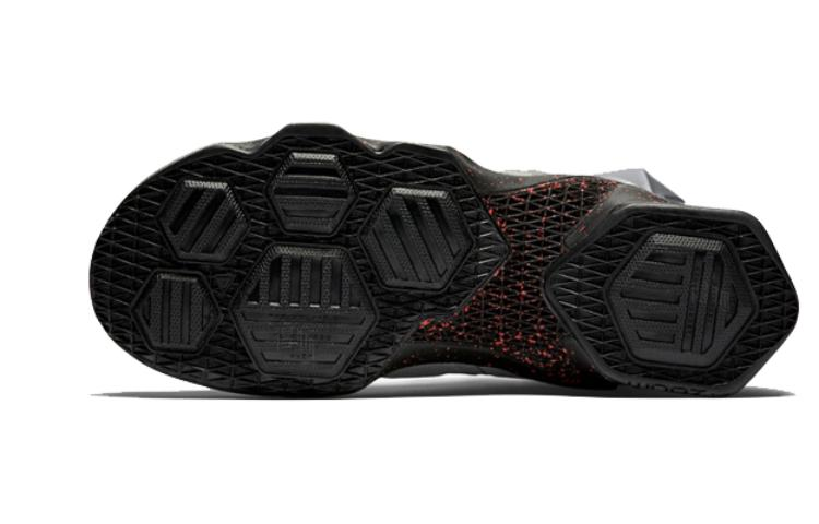 Мужские кроссовки Nike Lebron 13 Lava 13 (серые с лавовым) — 金属银/能量/宝石绿/黑 — фото 5