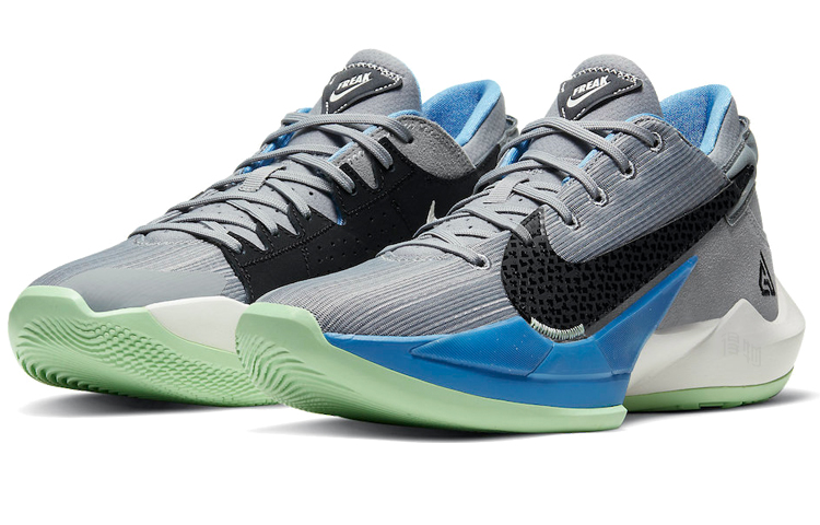 Мужские кроссовки Nike Freak 2 (серо-сине-зеленые) — фото 3