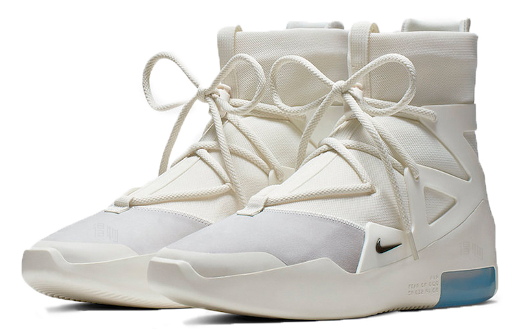 Мужские кроссовки Nike × Fear of God Air Fear of God 1 (серо-белые) — фото 3