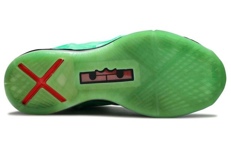 Мужские кроссовки Nike Lebron 10 Cutting Jade (зеленые) — 黑/大学红/玻璃纤维 — фото 5
