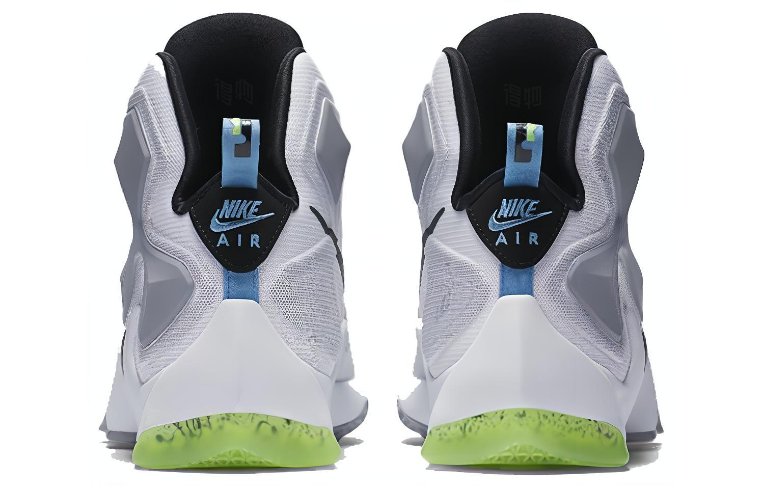 Мужские кроссовки Nike Lebron 13 Command Force OG (бело-серые) — 白/狼灰/绿/黑 — фото 4