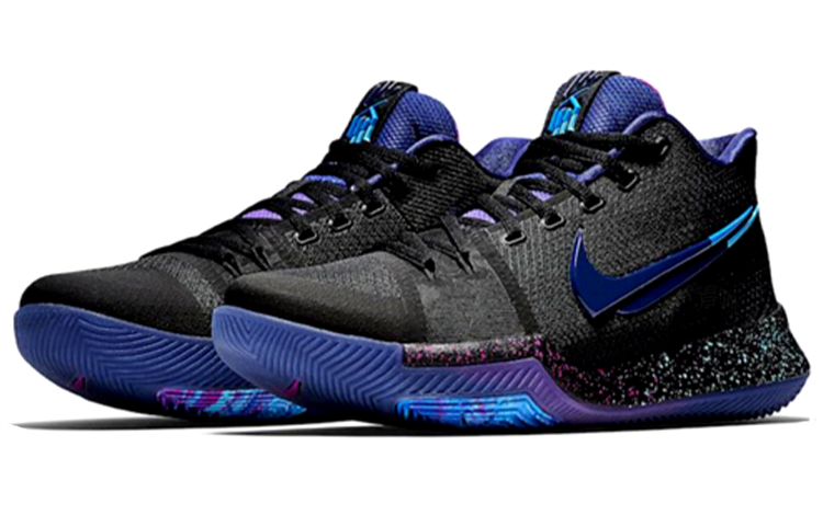 Мужские кроссовки Nike Kyrie 3 (черные) — 梦幻黑/蓝/紫 — фото 2