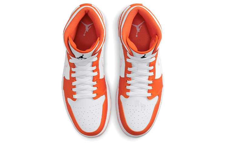 Мужские кроссовки Jordan Air Jordan 1 Mid SE (оранжевый / белый / черный) — Оранжевый / белый / чёрный — фото 4